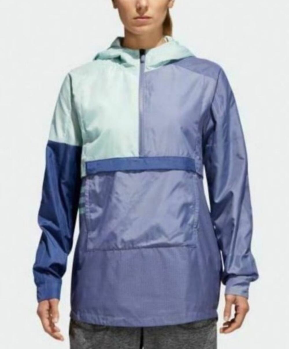 Adidas Multicolor Half Zip Pullover Windbreaker Anorak Rain Jacket Womens Medium